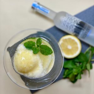 Zitronensorbet mit Vodka